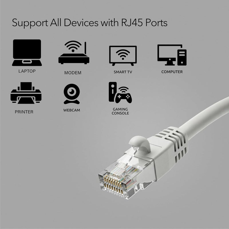 FiveStarCable 24 Pack Snagless Short Cat 5e Ethernet Cable - 10 Ft, High-Speed Internet Network Cable, PoE, RJ45 Connector, Gigabit LAN Patch Cord for Router, Modem, PC, Gaming, Smart TV, PS5, Black - Image 4